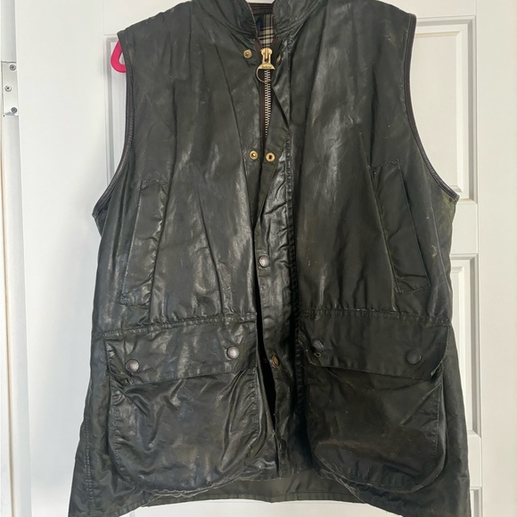 BARBOUR - WESTMORLAND WAX COTTON VEST/WAISTCOAT - Olive Green - Large -Fresh Wax